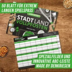 STADT LAND VOLLPFOSTEN - SPORT EDITION - Reisespiel -Campingprodukte Geschäft 5637956212 c stadt land vollpfosten sport edition denkriesen 24